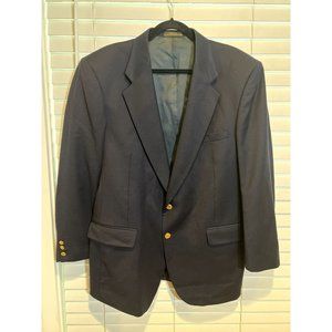 Vintage‎ Stanley Blacker Navy Blazer Sport Coat with Gold Buttons - Size 44R